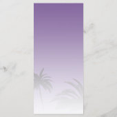 Paarse tropische palmboom Beach Weddenschap Menu (Achterkant)