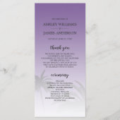 Paarse tropische palmboom Beach Weddenschap Programmakaart (Voorkant)