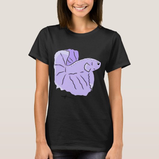 Paarse tropische vis t-shirt (Voorkant)