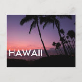 Paarse tropische zonsondergang Hawaï briefkaart (Voorkant)