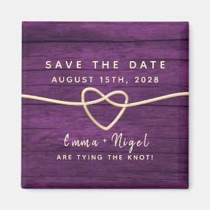 Paarse Trouw Save The Date Uitnodiging Magneet