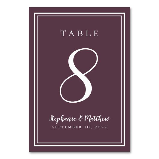 Paarse Trouw Simple Moderne Minimalistische Elegan Kaart (Voorkant)