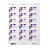 paarse trouwadreslabel etiket (Full Sheet)