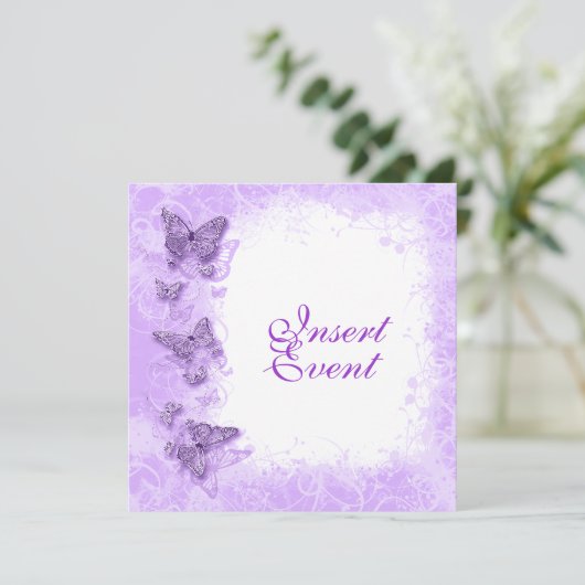 Paarse trouwdag kaart (Staand voorkant)