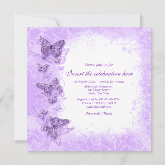 Paarse trouwdag kaart (Achterkant)