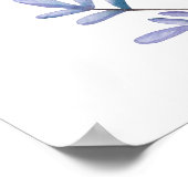 Paarse trouwdruk. Violet bloemen welkomstteken Poster (Hoek)