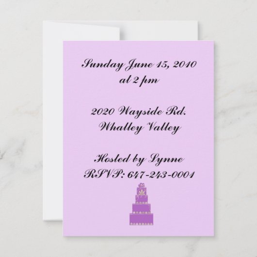 Paarse trouwerij kaart (Achterkant)