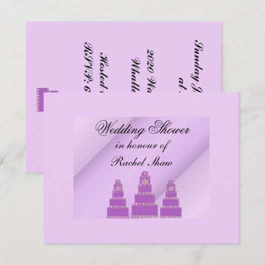 Paarse trouwerij kaart (Voorkant / Achterkant)