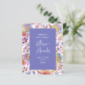 Paarse trouwflora Lily Invitation classics (Staand voorkant)