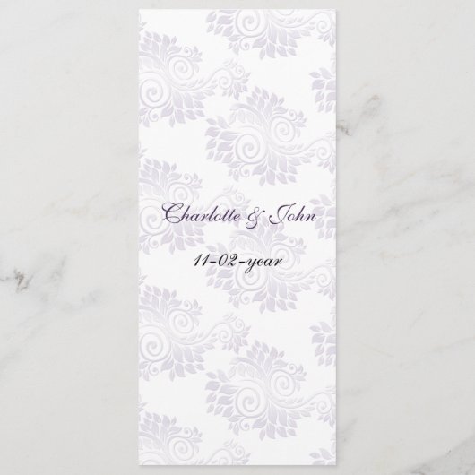 paarse trouwmenu menu (Achterkant)