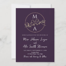 Paarse Trouwmonogram