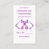 Paarse Trouwplaats Instelling Kaart Bells Ribbon Plaatskaartje (Achterkant)