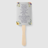 Paarse Trouwprogramma Handwaaier met Bloemen (Achterkant)