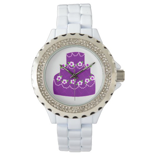 Paarse Trouwtaart Horloge (Voorkant)