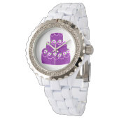 Paarse Trouwtaart Horloge (Gekanteld)