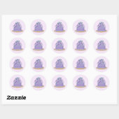Paarse Trouwtaart Ronde Sticker (Vel)