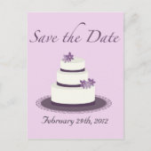 Paarse Trouwtaart Save the Date Briefkaart (Voorkant)