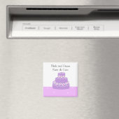 Paarse trouwtaart Save the Date Magneet (Insitu (Vaatwasser))