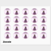 Paarse Trouwtaart Save the Date Ronde Sticker (Vel)
