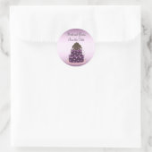 Paarse Trouwtaart Save the Date Ronde Sticker (Tas)