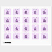 Paarse Trouwtaart Save the Date Vierkante Sticker (Vel)