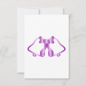 Paarse trouwuitnodigingsbellen en lint kaart (Achterkant)