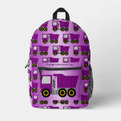 Paarse truck ontwerp gepersonaliseerd bedrukte rugzak (Voorkant)