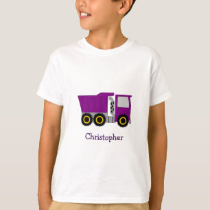 Paarse truck ontwerp gepersonaliseerd t-shirt