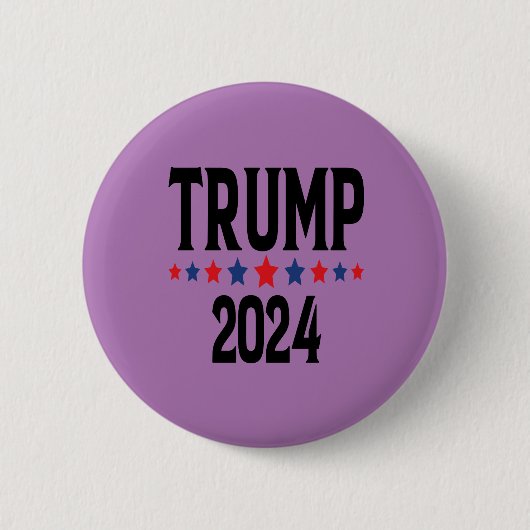 Paarse Trump 2024 Button (Voorkant)