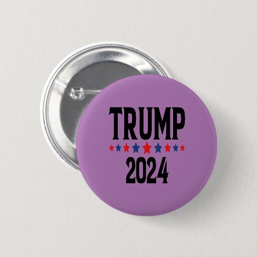 Paarse Trump 2024 Button (Voorkant /achterkant)