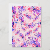 Paarse Tuin Bloemen Baby shower Save Date Blush Kaart (Achterkant)