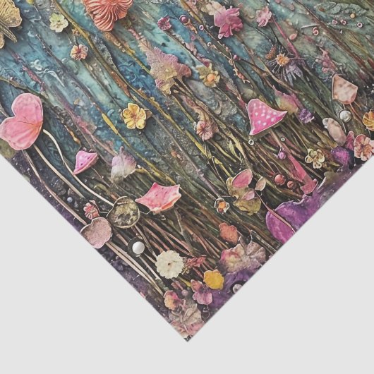 PAARSE TUIN BLOEMEN FEE DECOUPAGE TISSUEPAPIER (Detail)