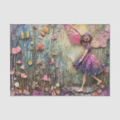 PAARSE TUIN BLOEMEN FEE DECOUPAGE TISSUEPAPIER (Voorkant)