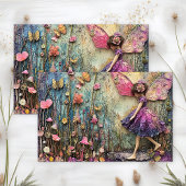 PAARSE TUIN BLOEMEN FEE DECOUPAGE TISSUEPAPIER