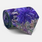 Paarse Tuin Bloemen Stropdas (Opgerold)