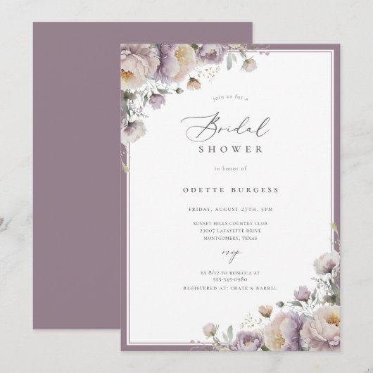 Paarse Tuin Bloemen Vrijgezellenfeest Kaart (Voorkant / Achterkant)