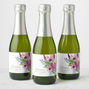 Paarse Tuin Bloemige Minimalistische Aangepaste Do Sparkling Wijnetiket