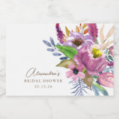 Paarse Tuin Bloemige Minimalistische Aangepaste Do Sparkling Wijnetiket (Enkel label)