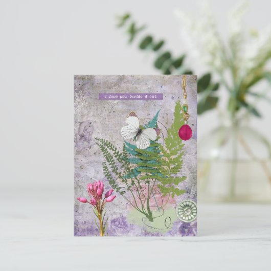  Paarse tuin Briefkaart (Staand voorkant)