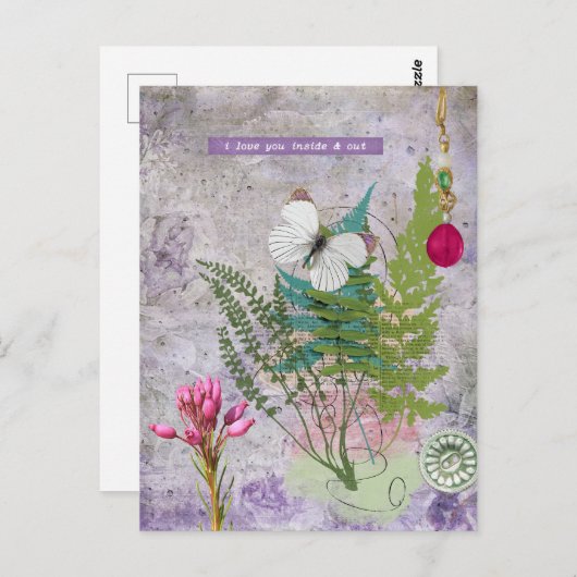  Paarse tuin Briefkaart (Voorkant / Achterkant)