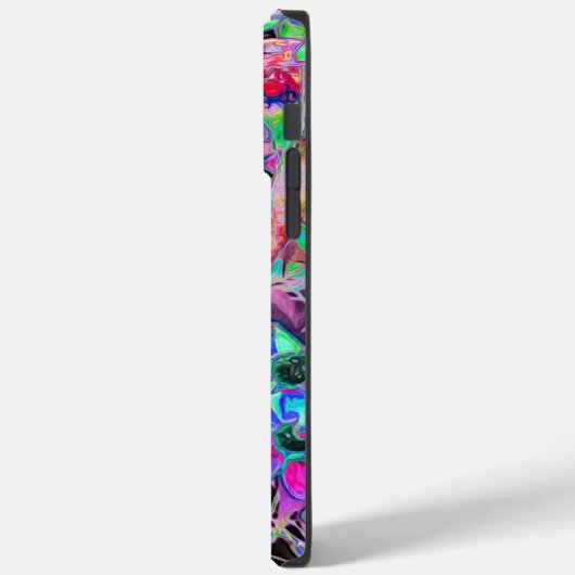 Paarse tuin met Psychedelic Aquamarine Flowers Case-Mate iPhone Case (Achterkant / Links)