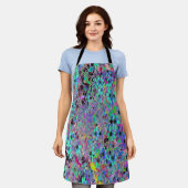 Paarse tuin met Psychedelic Aquamarine Flowers Schort (Gedragen)