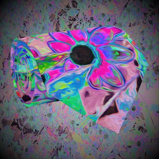 Paarse tuin met Psychedelic Aquamarine Flowers Stropdas