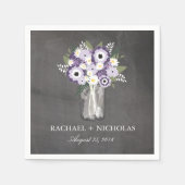 Paarse Tuin Metselwerk Pot | Trouwen Servetten (Voorkant)