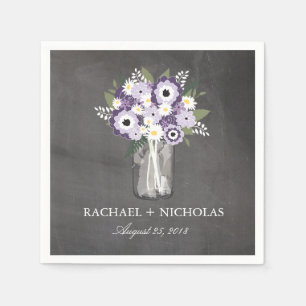 Paarse Tuin Metselwerk Pot   Trouwen Servetten