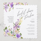 Paarse tuin Vrijgezellenfeest Luncheon Kaart (Voorkant / Achterkant)
