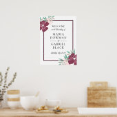 Paarse tuinbloemen. Botanische Poster (Keuken)