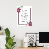 Paarse tuinbloemen. Botanische Poster (Thuiskantoor)