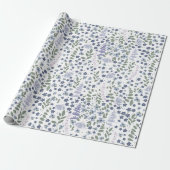 Paarse Tuinbloemen Cadeaupapier (Uitgerold)