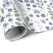 Paarse Tuinbloemen Cadeaupapier (Rol Hoek)